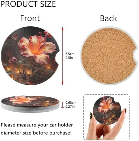 Takiito Fantasy Flower Car Cup Holder Coasters 2 Pack