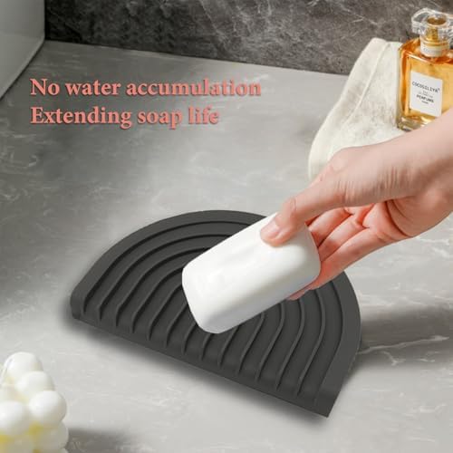 CAROYINO Soap Dish with U-Shaped Design Black 1