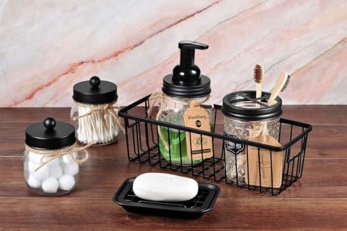 SheeChung Black Metal Soap Dish Tray with Drainage 1