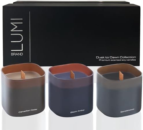 Set of 3 Scented Soy Candles Dusk to Dawn Collection