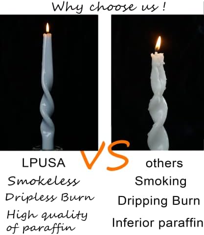 LPUSA Green Spiral Taper Candles Set of 4