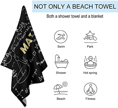 Jawuekax Beach Towel with Math Designs