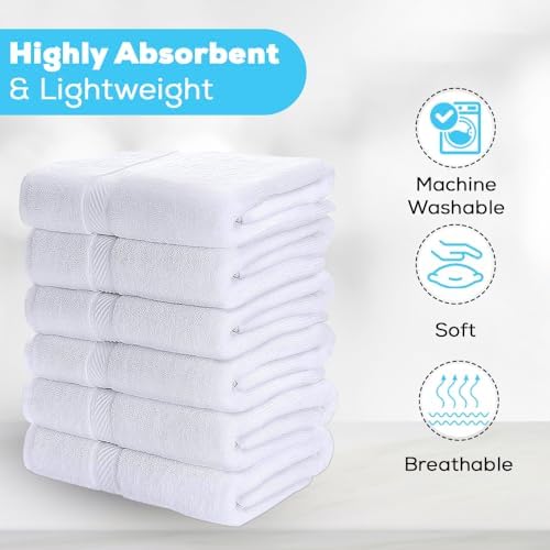 SIMPLI-MAGIC Bath Towel Set 6-Piece 24x46 White