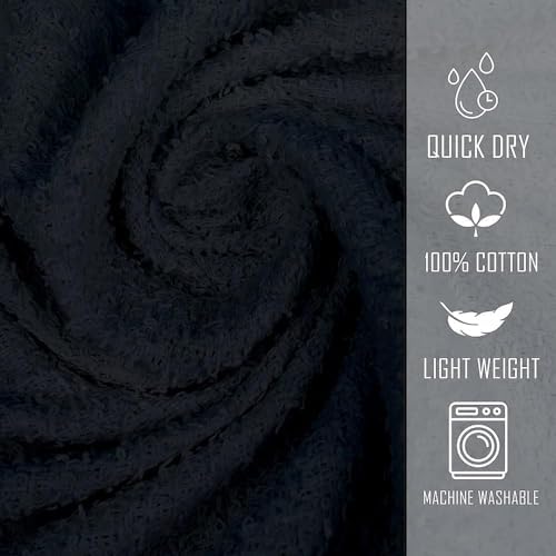 TOALLA 12-Pack Cotton Bath Towels 27x54 Black