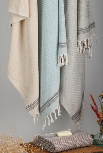 DEMMEX Micro Waffle Turkish Bath Towel - 70x40 Khaki 1