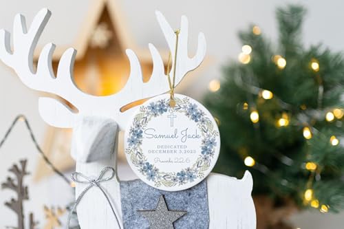 Personalized Baby Dedication Porcelain Ornament