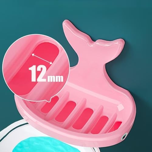 Cute Whale Soap Dish Suction Cup Holder for Shower and Bathroom