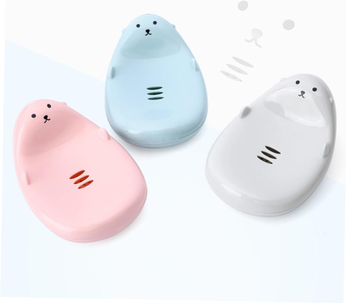 SHOWERORO Heart Shaped Soap Dish Drainer Holder for Boys and Girls