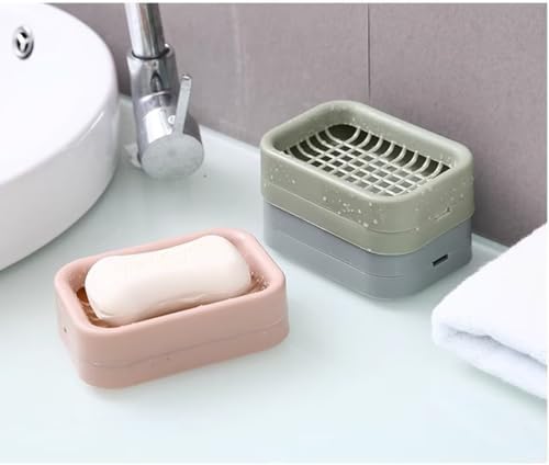 Travel Soap Dish with Lid - Portable Bamboo Soap Holder - Pink