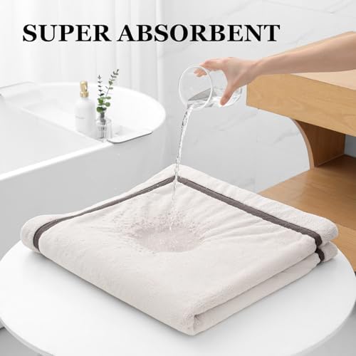 NALIVO Premium Microfiber 6Piece Bath Towel Set Cream