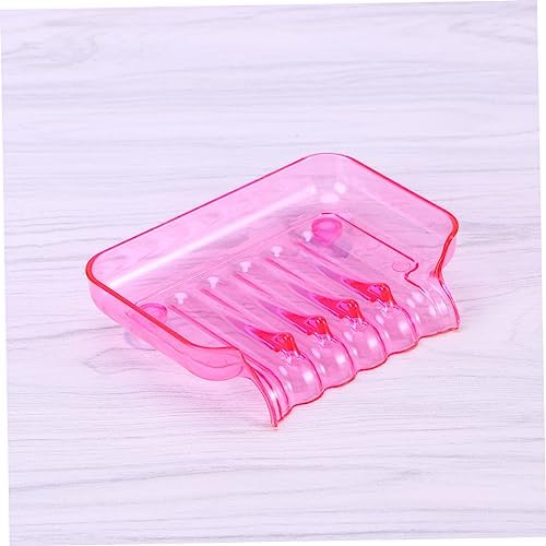 Amosfun Clear Soap Dish with 2 Suckers for Bathroom Wall Mount