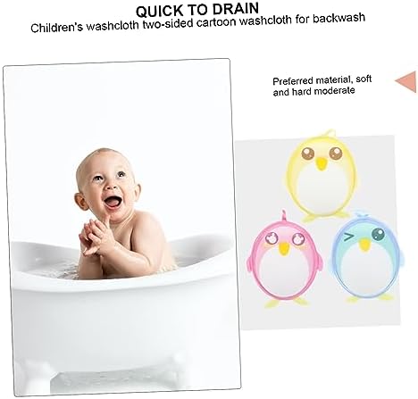 FRCOLOR 3pcs Bath Towel Set with Washcloth and Sponge