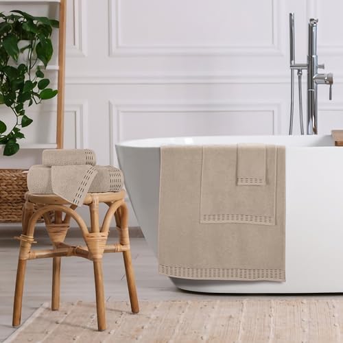 Ultra Soft 6 Pack Cotton Towel Set - Tan