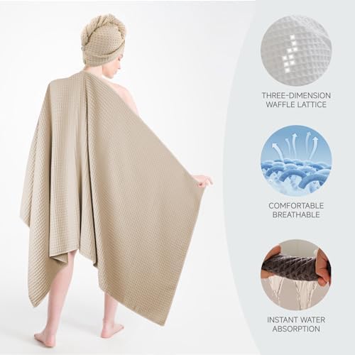Super Soft Waffle Towel Set - 4 Piece Microfiber Bath Towels