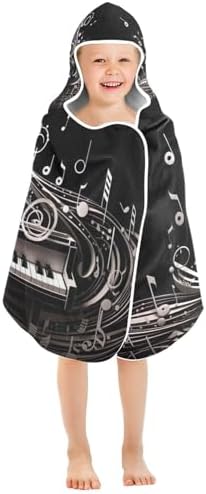 CHIFIGNO Personalized Musical Piano Notes Toddler Baby Bath Towel