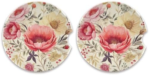 Takiito Flowers Car Cup Holder Coasters 2 Pack 1
