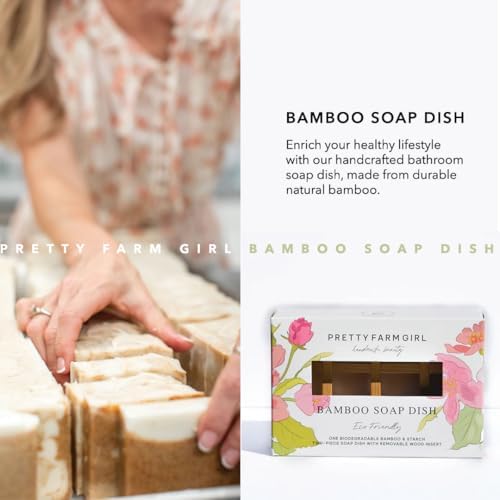 Pretty Farm Girl Soap Dish Durable Natural Wood Design