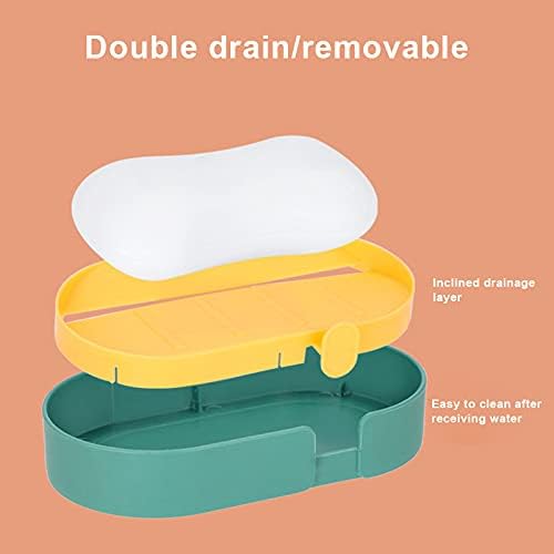 VALINK Wall-Mounted Soap Dish with Hooks and Drain Pan