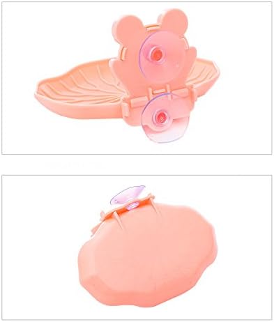 Cute Frog Sucker Soap Dish Holder Pink 55x43x24