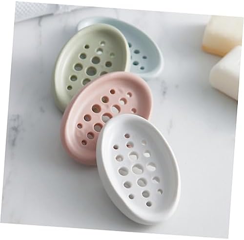Luxshiny Oval Soap Dish Holder with Drain Design