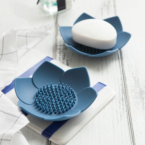 Curfair Pink Lotus Soap Dish with Non-Slip Base