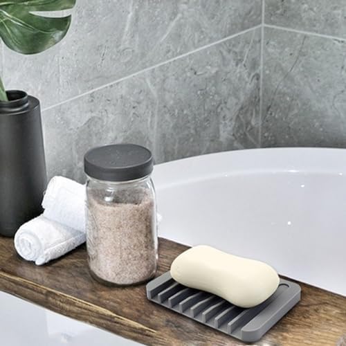 Self-Draining Silicone Soap Holder for Bathroom Kitchen