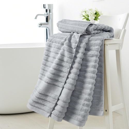 Jacquotha Light Grey Bath Towels 2 Pack