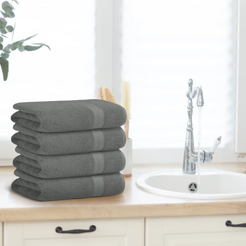 Avalon Towels Pack of 4 Bath Towels 27x54 Inches Grey