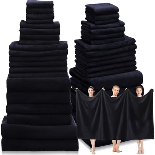 Mixweer 24 Piece Oversized Microfiber Towel Set