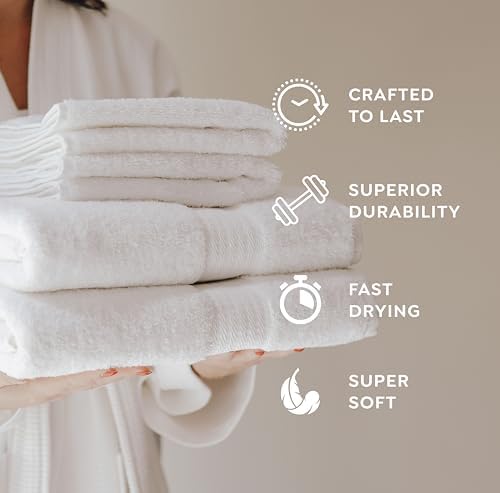 1888 Mills 4 Pack Bath Towel Set White