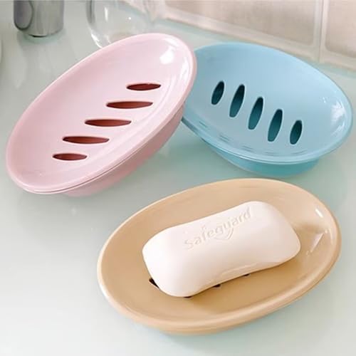 FABEILAI Pink Soap Dish with Drain Holder