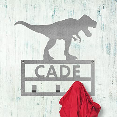 Dinosaur Signs with Hooks - Personalized with Childs Name