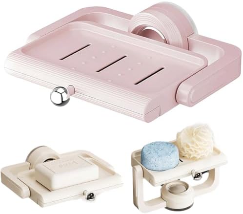 Rotatable Suction Cup Soap Dish Holder for Shower Bathroom and Kitchen