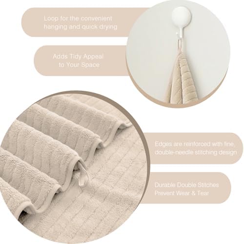 Hailea 18 Piece Family Bath Towel Set - Beige 1