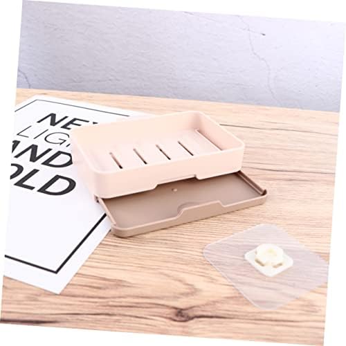 Wall-Mounted Khaki Soap Dish Holder Single Layer Draining
