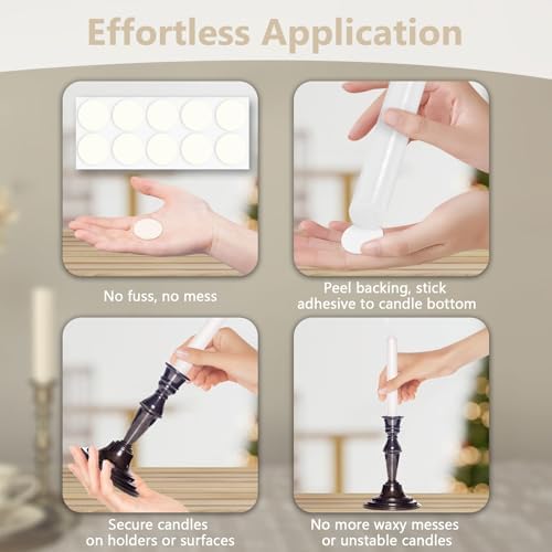 YFANITI 50 Taper Candle Adhesive Inserts