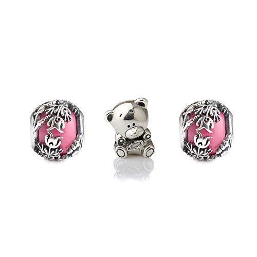 Handmade Blue Pink Baby Gift Charm Set of 3 S925 1