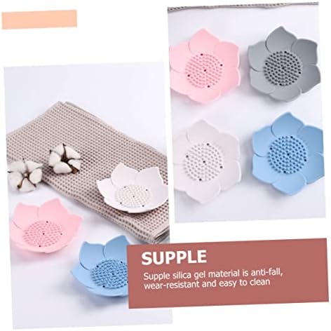 Amosfun 2pcs Silicone Soap Drainage Holders for Bathroom