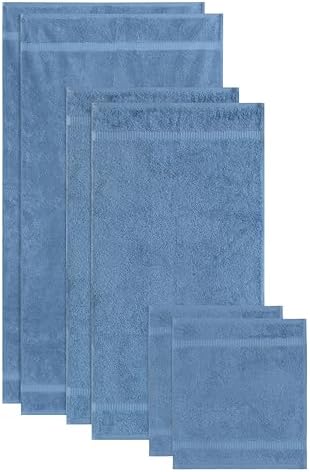 SALBAKOS Luxury 6-Piece Towel Set with Blue Design