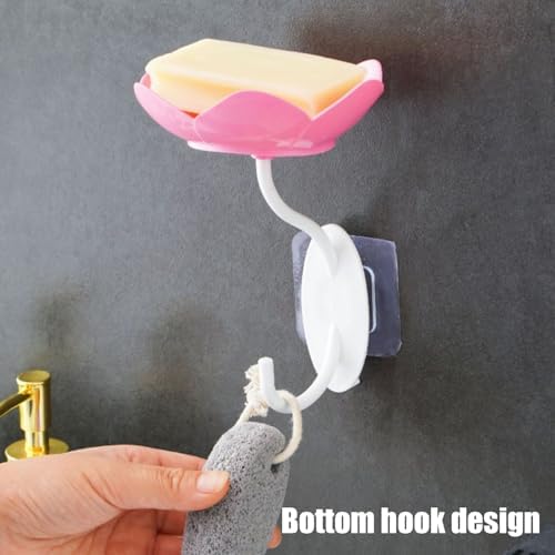 Pink Double Layer Soap Dish with Suction Cup