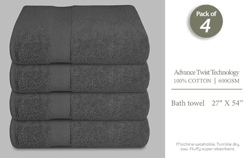 Softolle Luxury Bath Towels Set of 4 27 x 54