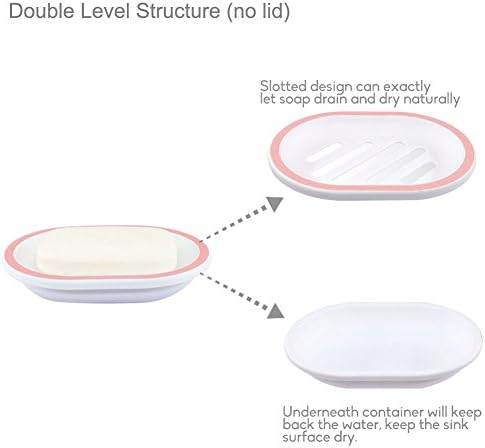 Topsky 2-Pack Soap Dish with Drain and Dry