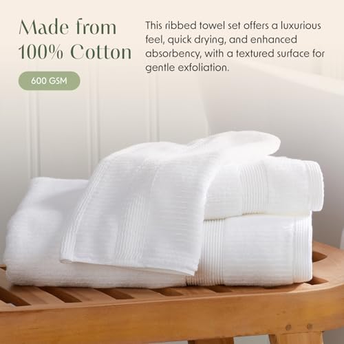 Springtree Home White Bath Towels Set of 6