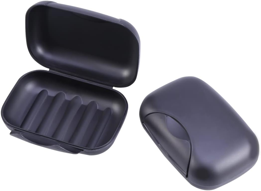 MAGICLULU Leakproof Portable Soap Holder for Travel Camping Black Case