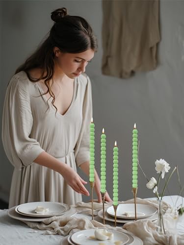 LPUSA Taper Candle White Spiral 75inch Set of 4