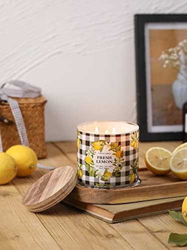 Fresh Lemon Scented Jar Candle 14 oz 3 Wicks
