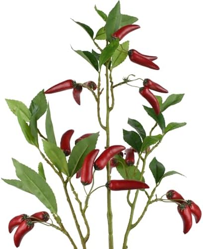 LUEYAO Artificial Chili Pepper Stem for Vase Decor