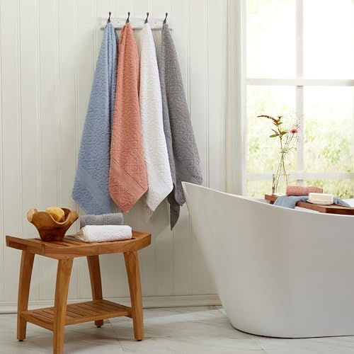 Springtree Home Cotton Towel Set - 6 Piece Floral Textured