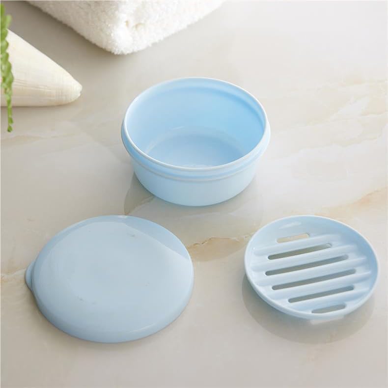 KDUPUP Round Plastic Soap Holder Travel 2PCS