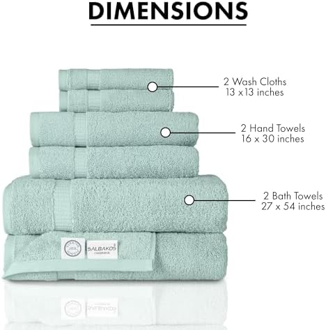 SALBAKOS Luxury 6-Piece Towel Set 100 Turkish Cotton